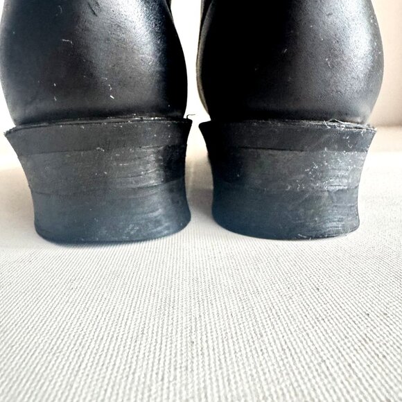 Frye Engineer Boots Black Leather Short 2 Buckle 9M - Picture 7 of 8